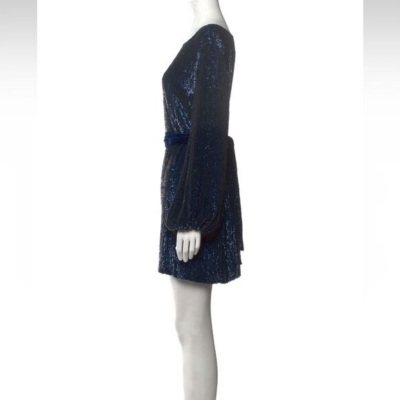 Auth Retrofete Navy Blue Sequins Dress US Medium - Picture 3 of 3